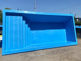 pileta de fibra de vidrio con playa humeda